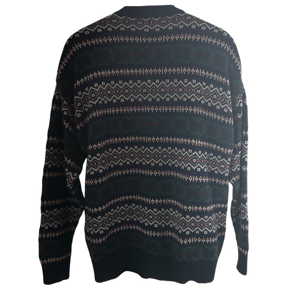 Dockers Sweater Mens SZ LG Y2K blue  nordic grandpa cabincore retro 100%cotton - Picture 13 of 13